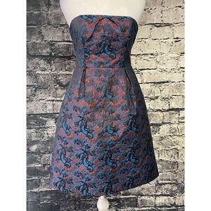 Leifnotes Dress Womens Small Navy Strapless Evening‎ Cocktail Party Holiday
